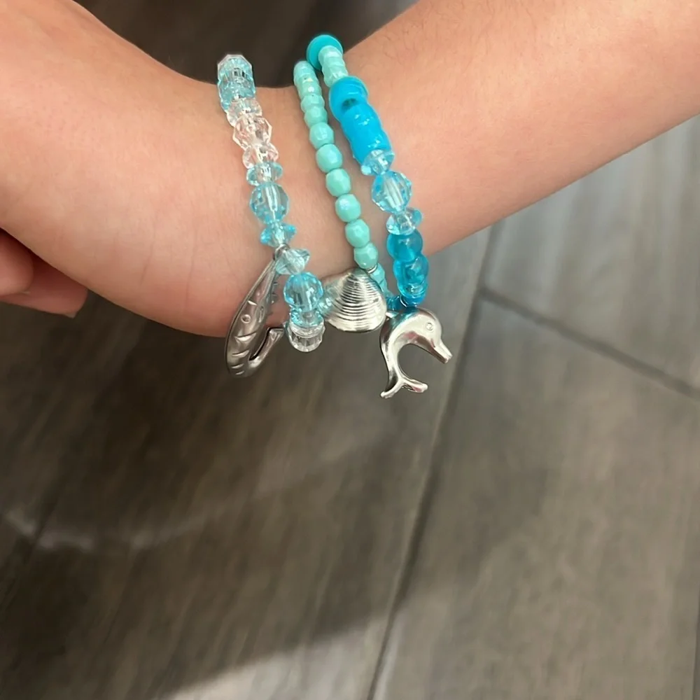 New homemade beaded ocean bracelet set